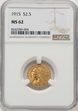1915 $2.50 Indian Quarter Eagle NGC MS62 (774838017)