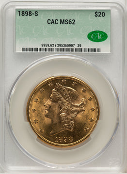 1898-S $20 Liberty Double Eagle CACG MS62 (572268268)