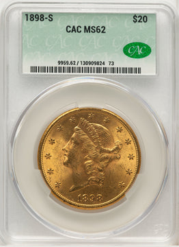 1898-S $20 Liberty Double Eagle CACG MS62 (171433009)