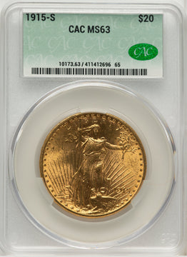 1915-S $20 Saint-Gaudens Double Eagle CACG MS63 (177269396)
