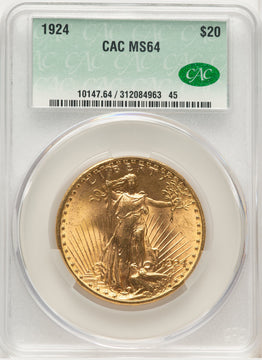 1924 $20 Saint Saint-Gaudens Double Eagle CACG MS64 (572054034)