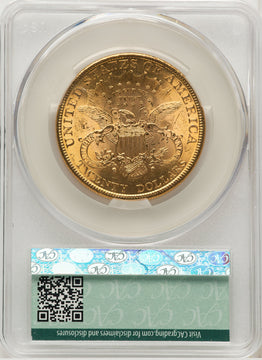 1896 $20 Repunched Date FS-301 Liberty Double Eagle CACG MS62