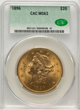 1896 $20 Liberty Double Eagle CACG MS62 (171441151)