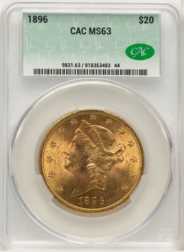 1896 $20 Liberty Double Eagle CACG MS63