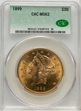 1899 $20 Liberty Double Eagle CACG MS62 (772673074)
