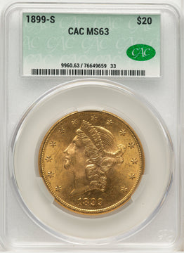 1899-S $20 Liberty Double Eagle CACG MS63 (572381065)