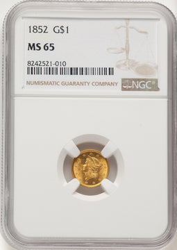 1852 G$1 Gold Dollar NGC MS65 (776139001)