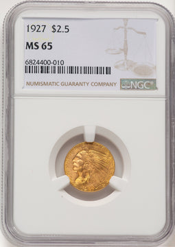 1927 $2.50 Indian Quarter Eagle NGC MS65 (774667019)