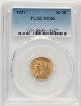 1927 $2.50 Indian Quarter Eagle PCGS MS65 (775228027)