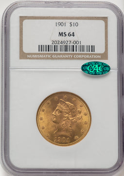 1901 $10 CAC Liberty Eagle NGC MS64 (520893027)