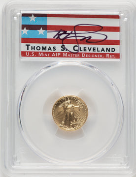 2021 $5 Tenth Ounce Gold Eagle Type Two FDI FDI Thomas Cleveland PCGS MS70