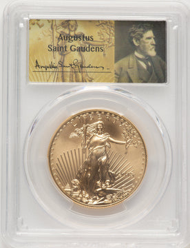 2018 $50 One-Ounce Gold Eagle Saint-Gaudens Signature 1 of 50 of 527 PCGS MS70