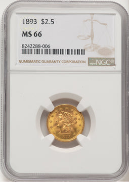 1893 $2.50 Liberty Quarter Eagle NGC MS66 (773698052)