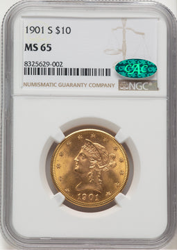 1901-S $10 Liberty Eagle NGC MS65 CAC