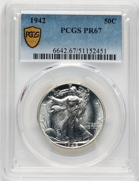 1942 50C Proof Walking Liberty Half Dollar PCGS PR67