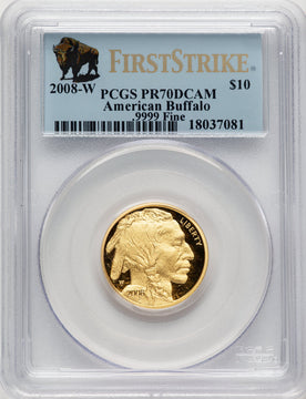 2008-W $10 Buffalo Quarter-Ounce Gold First Strike PCGS PR70 (766429001)