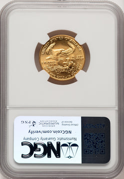 1986 $10 Quarter-Ounce Gold Eagle Brown Label NGC MS70 (776321075)