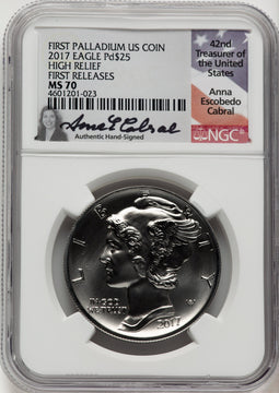 2017 Palladium Eagle 1 oz NGC MS70