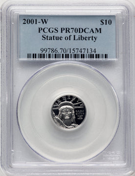 2001-W $10 Tenth-Ounce Platinum PCGS PR70