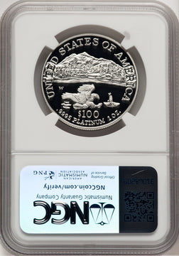 2002-W $100 One-Ounce Platinum Eagle Statue of Liberty Brown Label NGC PF70 (775785010)