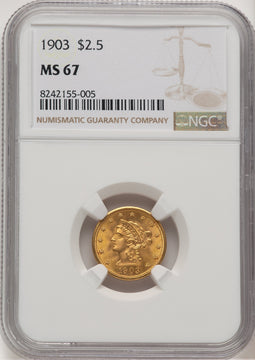 1903 $2.50 Liberty Quarter Eagle NGC MS67