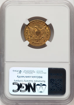 1855-S $5 Liberty Half Eagle NGC AU55