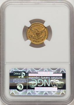 1843-D $2.50 Small D CAC Liberty Quarter Eagle NGC AU58