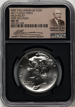 2017 Palladium Eagle 1 oz FR Adolph Weinman NGC MS70