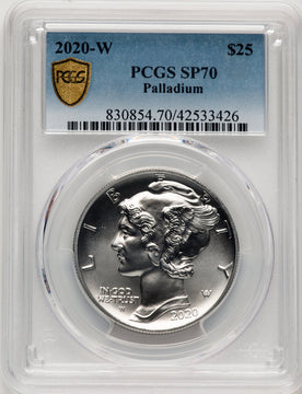2020-W Palladium Eagle 1 oz Burnished Blue Gradient PCGS MS70