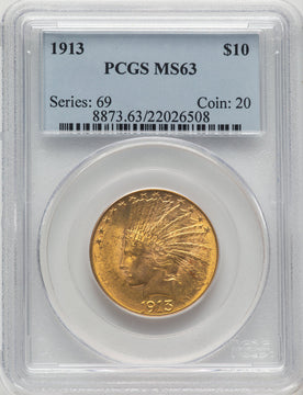 1913 $10 Indian Eagle PCGS MS63