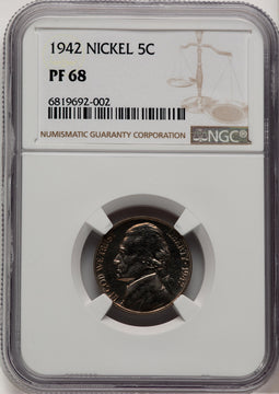 1942 5C TYPE 1 Proof Jefferson Nickel NGC PR68 (776910004)