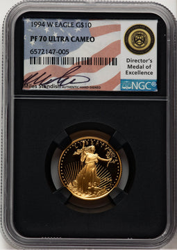 1994-W $10 Quarter-Ounce Gold Eagle Miles Standish NGC PF70