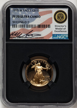1995-W $10 Quarter-Ounce Gold Eagle Miles Standish NGC PF70