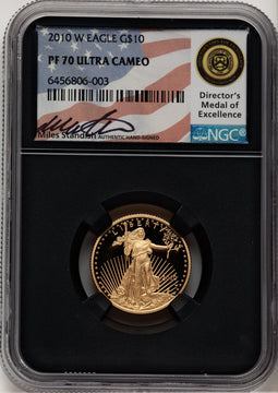 2010-W $10 Quarter-Ounce Gold Eagle Miles Standish NGC PF70
