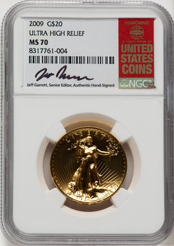 2009 G$20 Ultra High Relief Jeff Garrett Red Book NGC MS70 (771924014)