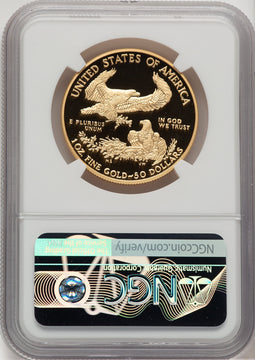 2021-W $50 One Ounce Gold Eagle T-1 Eagle Anniversary Label NGC PF70