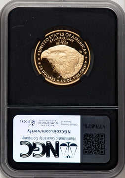 2021-W G$25 Half Ounce Gold Eagle Type Two First Strike ER Miles Standish NGC PF70