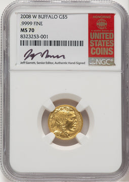 2008-W Gold Buffalos Jeff Garrett Red Book NGC MS70