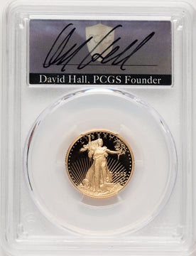 2022-W G$10 Quarter Ounce Gold Eagle Advanced Release David Hall PCGS PR70