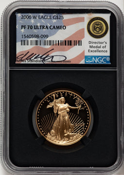 2006-W $25 Half-Ounce Gold Eagle Miles Standish NGC PF70