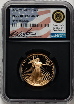 2007-W $25 Half-Ounce Gold Eagle Miles Standish NGC PF70