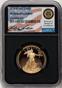 2010-W $25 Half-Ounce Gold Eagle Miles Standish NGC PF70