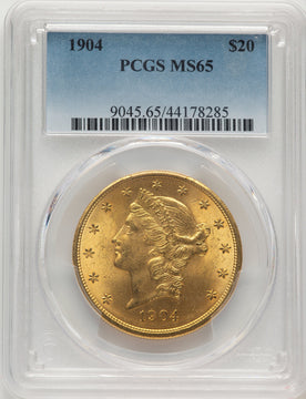 1904 $20 Liberty Liberty Double Eagle PCGS MS65