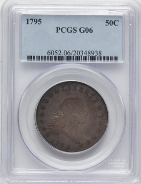 1795 50C 2 Leaves Early Half Dollar PCGS G6