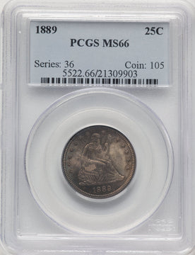 1889 25C Seated Quarter PCGS MS66