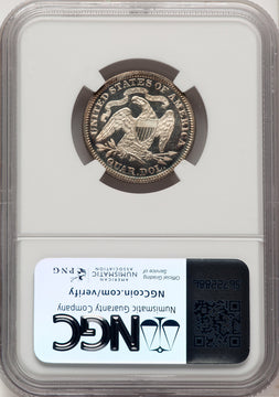 1886 25C CA Proof Seated Quarter NGC PR67+