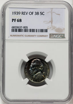 1939 5C Proof Jefferson Nickel NGC PR68