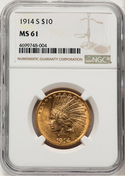 1914-S $10 Indian Eagle NGC MS61
