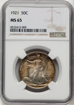 1921 50C Walking Liberty Half Dollar NGC MS65