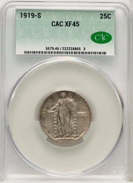 1919-S 25C Standing Liberty Quarter CACG XF45